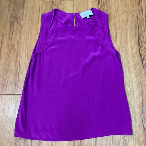 3.1 Phillip Lim Magenta Silk Cutout Tank Top - Picture 4 of 8